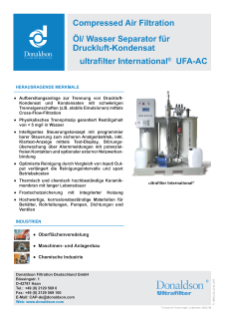Öl/Wasser-Separator UFA-AC Ultrafilter International
