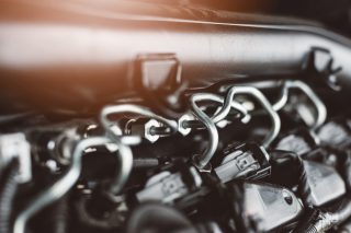 Modernes Kraftstoffversorgungssystem für Dieselmotoren mit TurboladerModerner Dieselmotor mit Turbolader. Autopflege