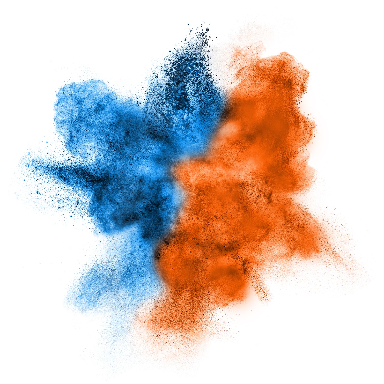 Dust Explosion Blue Orange