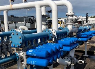 Bank of five P568933 Manifolds with fifty DBB8777 filter elements installed