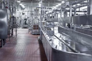 Stock Photography: Food-Processing-Plant_iStock_000016771484XXXLarge-184132819.jpg Dairy processing plant with stainless steel fixtures