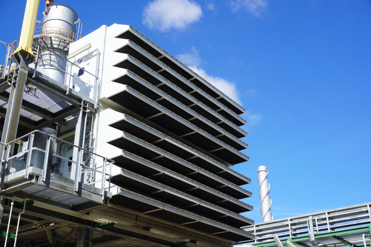 Inlet duct between the filter house and the Inlet Guide Vane (IGV’s) of gas turbine at power plant.; Shutterstock ID 1742097998; purchase_order: IS Power Gen; job: Power Gen Retrofit Brochure; client: Tamara Sissom; other: 