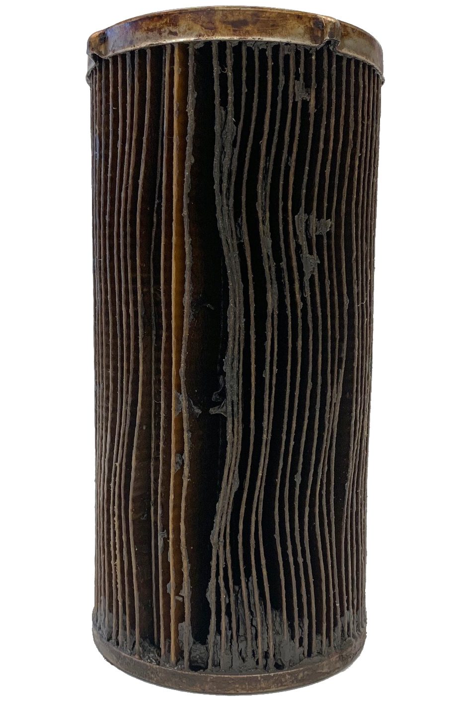 A glycerin-damaged fuel filter