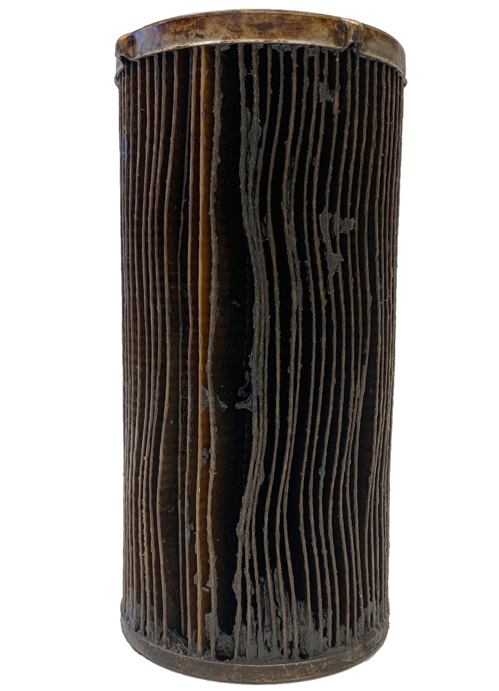 A glycerin-damaged fuel filter