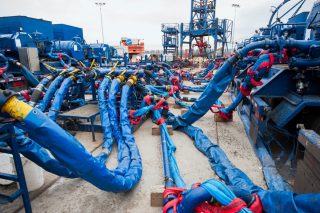 Station for natural gas by hydraulic fracturing method; Shutterstock ID 166027091; purchase_order: Mobile Solutions Aftermarket (MSA)/AMER; job: Used in O&G Fracking Case Study Brochure; client: Mobile Solutions Aftermarket (MSA) - Jerel Norton; other: 