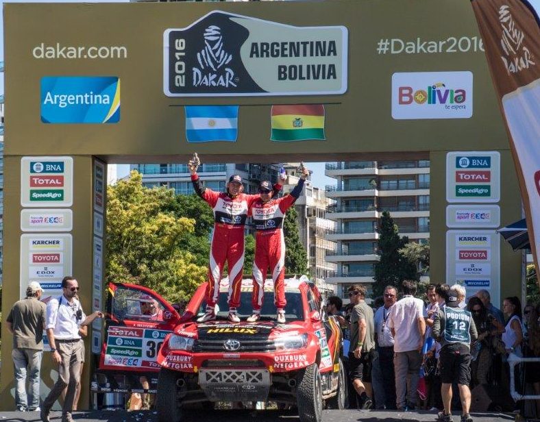 Toyota Gazoo Racing SA en el podio del Rally Dakar 2018