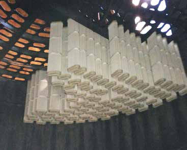 Figure 2 : Installation type de filtre à sacs plissés dans un filtre à manches