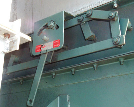 Figure 2 – Clapet de ventilateur avec repères indiquant le débit d’air nominal