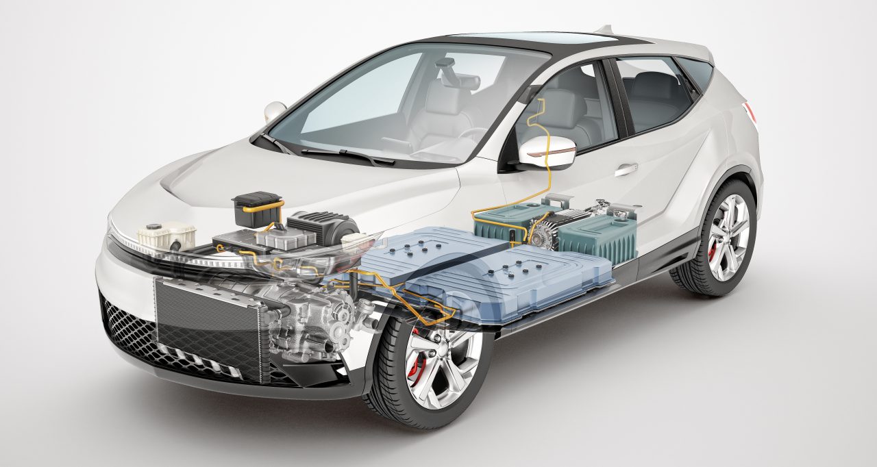 White SUV Transparent Battery System