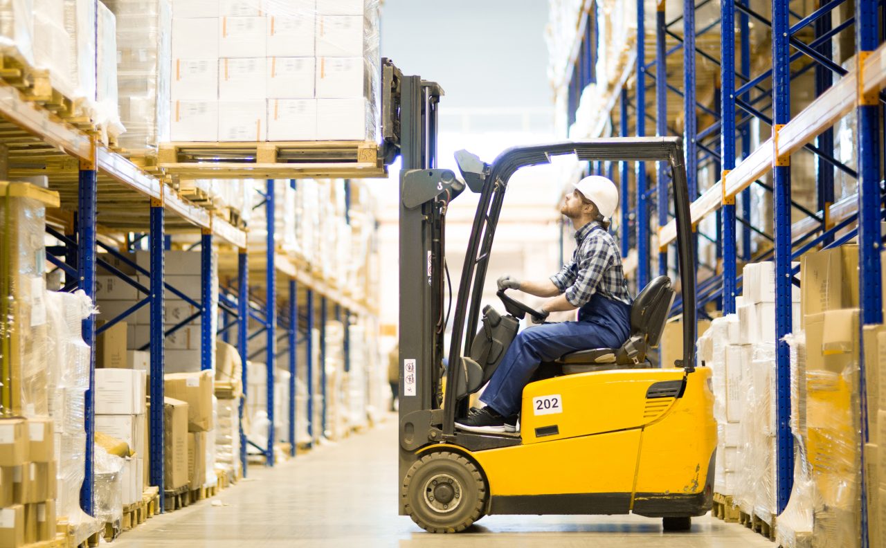 Forklift in Warehouse