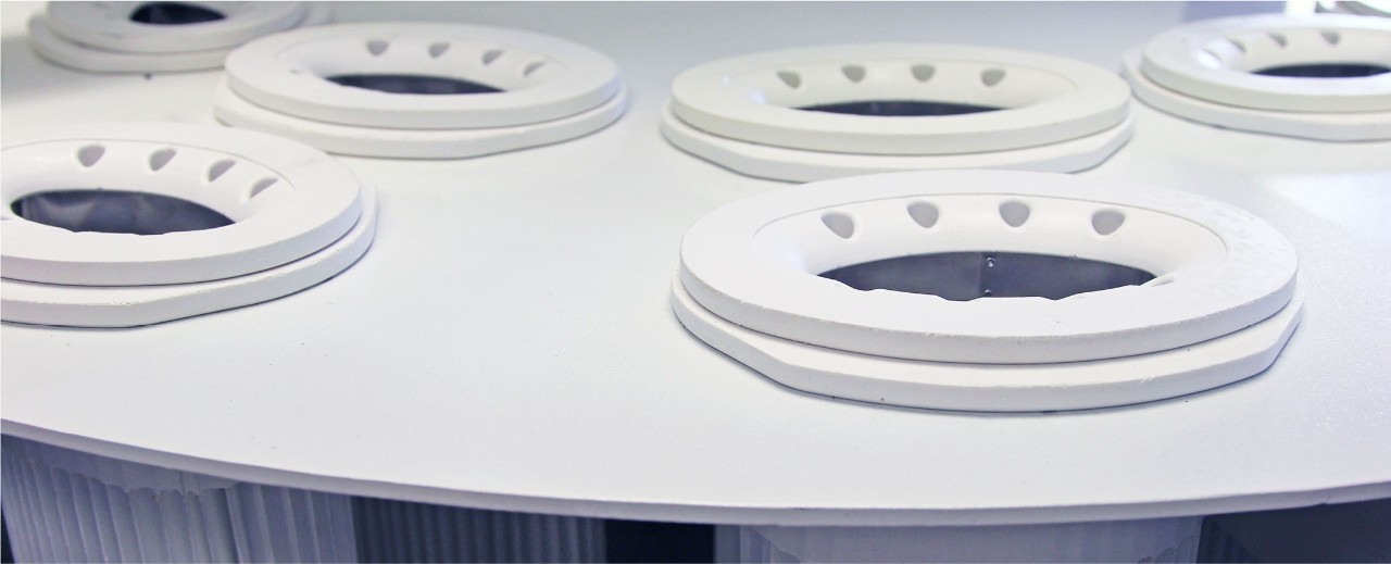 花板中装有褶式布袋